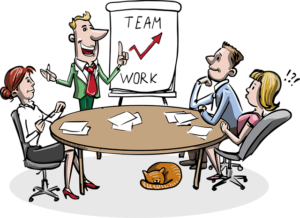 Cartoon of business meeting